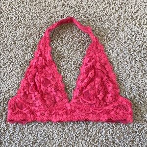 Red Free People Lace Bralette